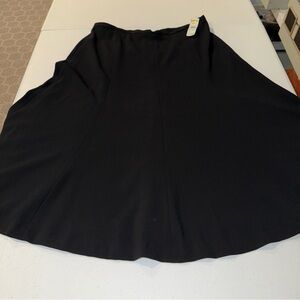 TALBOTS Pleated Flared Skirt Black Calf Lgth Classic 12 12P Petite NWT $118